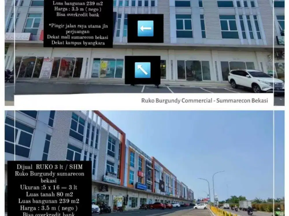DIJUAL RUKO KAWASAN EXCLUSIVE BURGUNDY SUMMARECON BEKASI UTARA