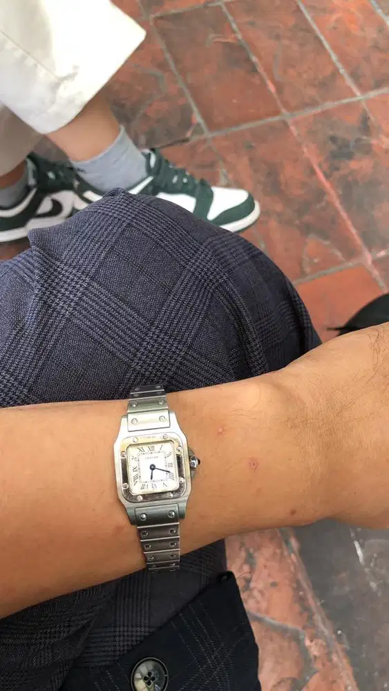 Cartier pre-owned Santos Galbée 24mm steel ladies watch,