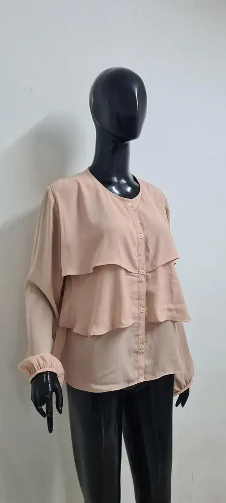 Atasan wanita polos premium, busui frendly, blouse ruffle premium