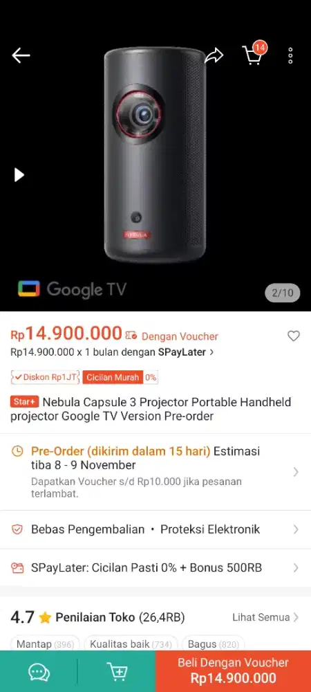 Proyektor Android Nebula Capsule 3