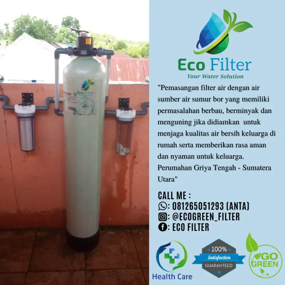 Filter air sumur dangkal yang kuning dan berbau