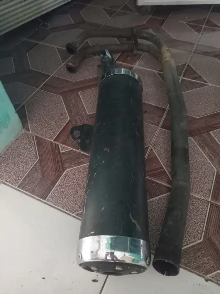 KNALPOT ORI NINJA + PIPA SAMBUNGAN 250 KARBU