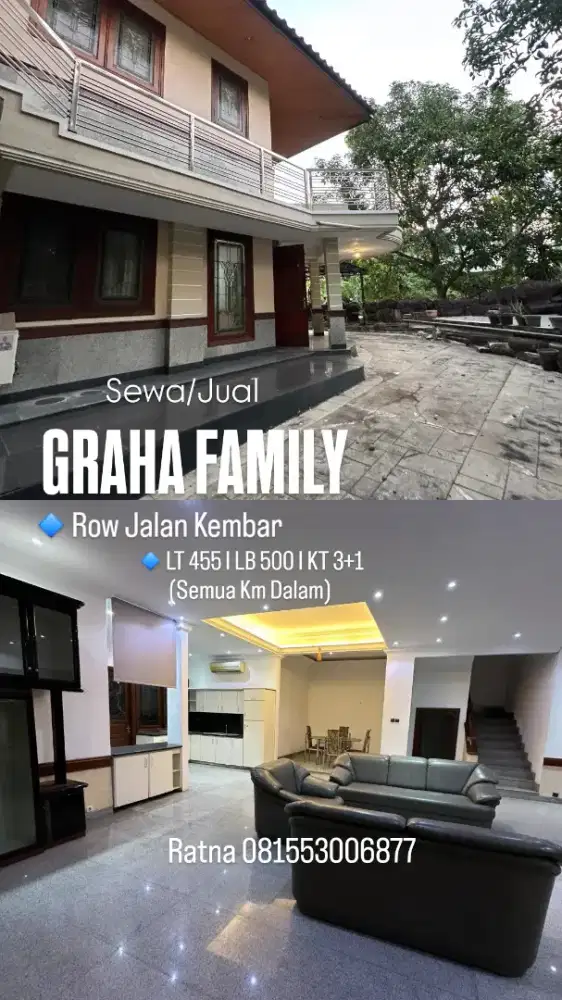 Dijual / Disewa Graha Family Row Jalan Kembar