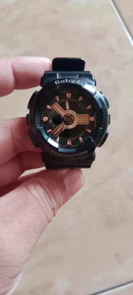 Jam tangan casio baby G original analok digitalhitam karetBA-110RG