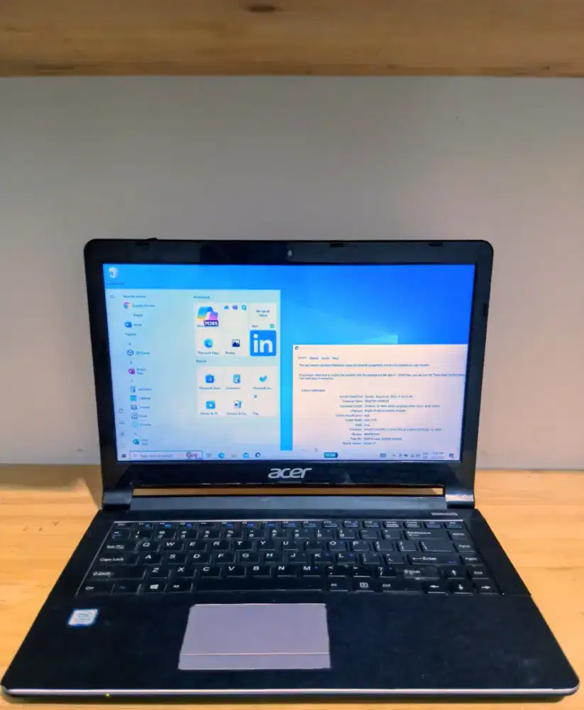 Acer Z476 Core i3 - 7100U Kabylake DDR 8GB SSD 128GB Nvme 14 4 jam