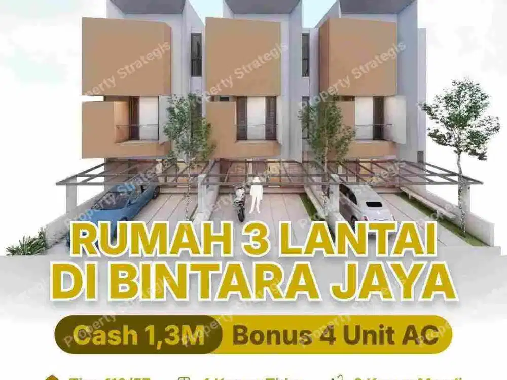 rumah townhouse shm bintarajaya bekasi strategis dekat jakarta timur tol stasiun