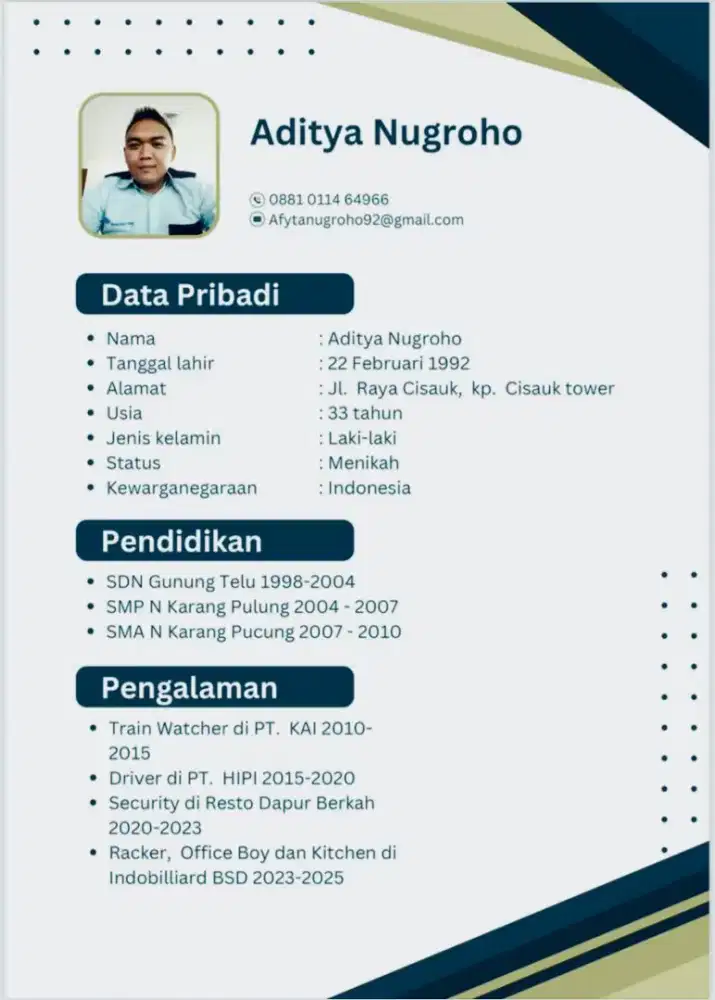 Mencari pekerjaan siap menjadi office boy, Drive pribadi maupun kantor