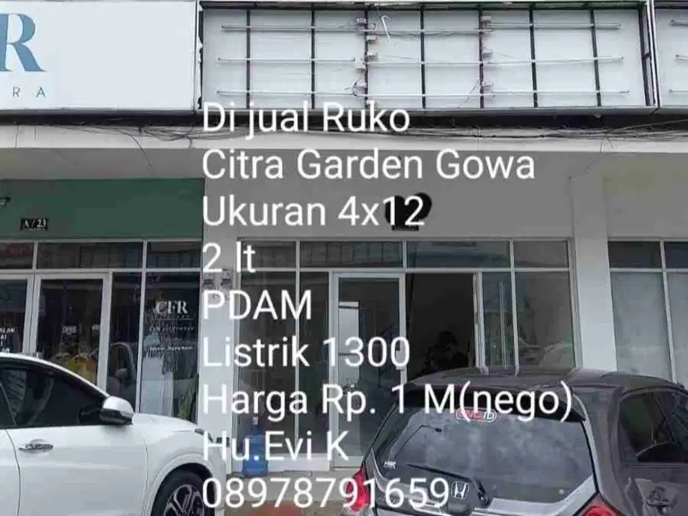 Dijual Ruko 2 lt di Citra Garden Gowa