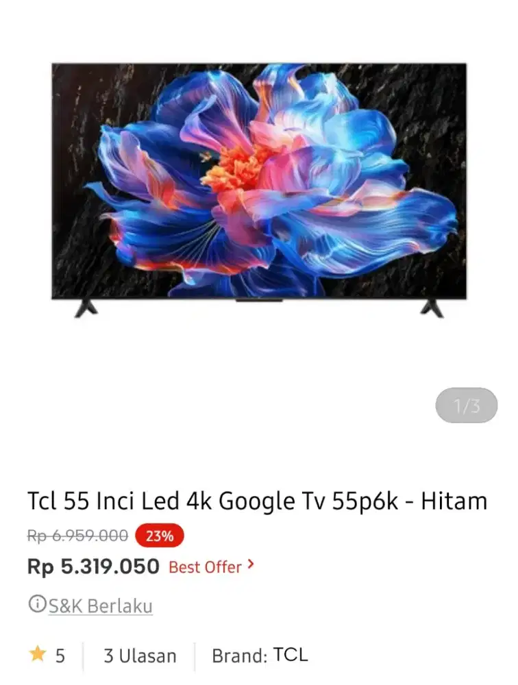 Tcl google tv 55 inci