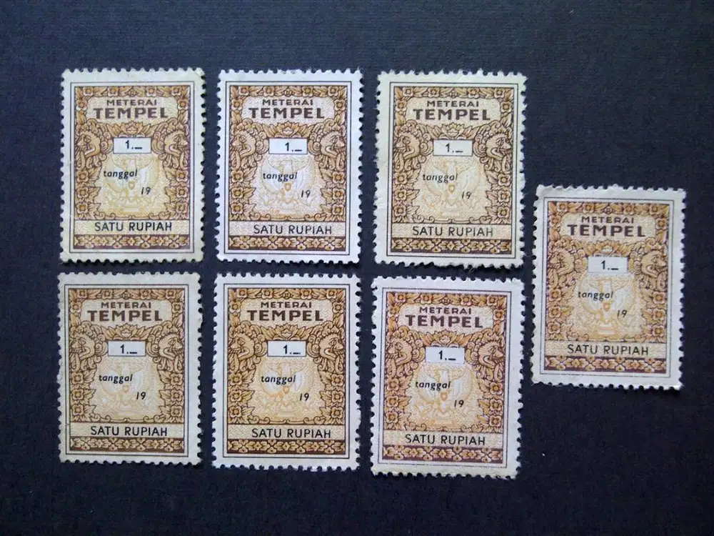 Materai Rp 1 Pemakaian Tahun 1960 Sd 1970