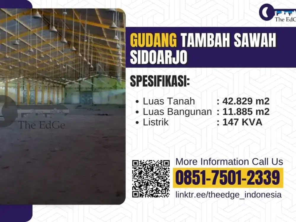 Disewakan Gudang Tambak Sawah Sidoarjo - The EdGe