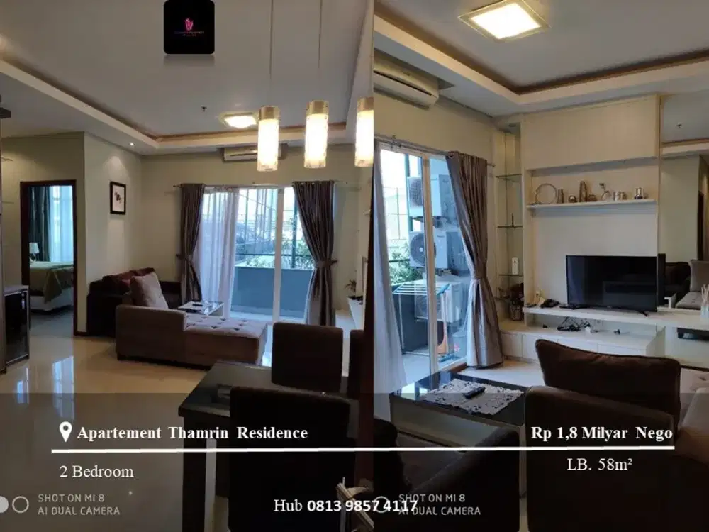 Dijual Apartement Thamrin Residence 2BR Full Furnished