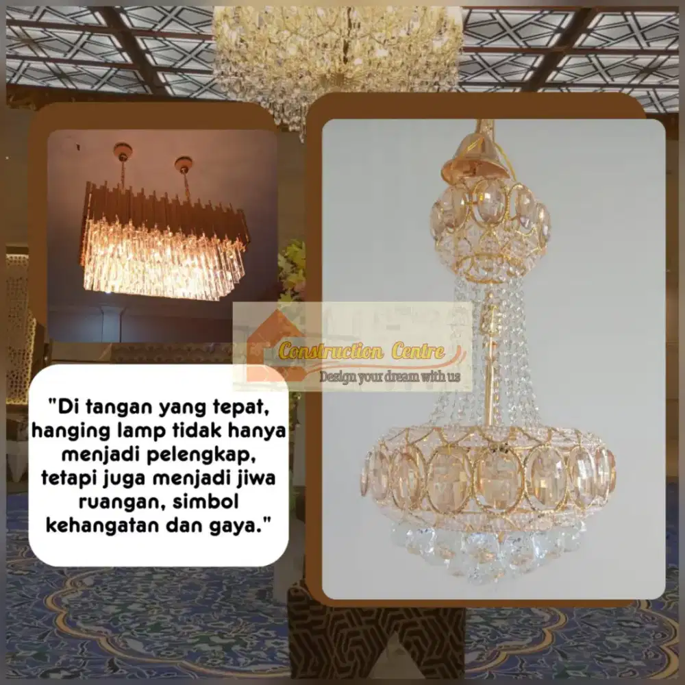 lampu crystal emas