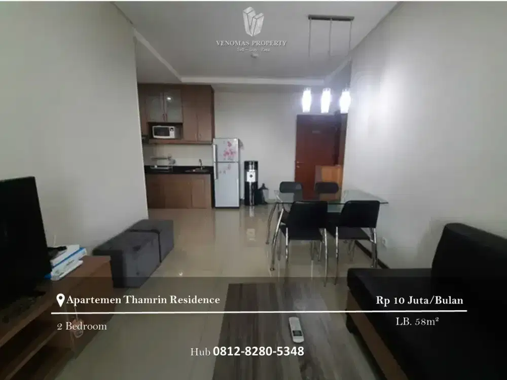 Disewakan Apartemen Thamrin Residence High Floor 2BR Furnished View GI