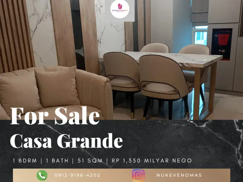 Dijual Apartement Casa Grande 1 Bedroom Full Furnished Tower Mirage