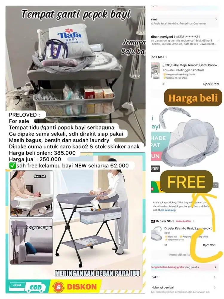 Meja tempat ganti popok