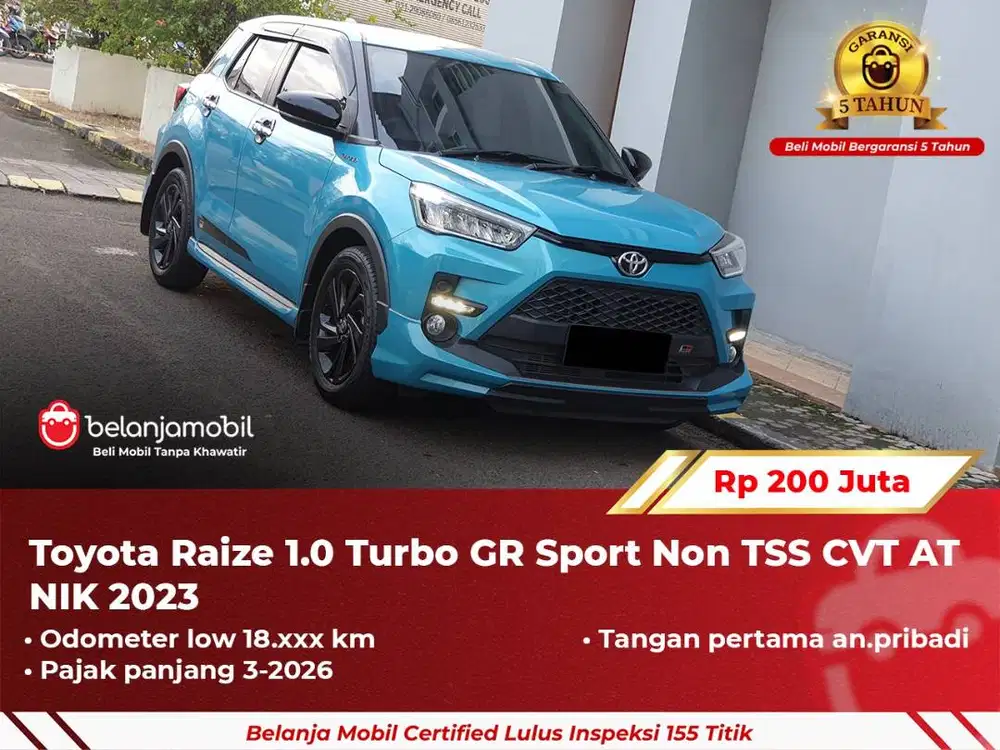 [ GARANSI 5TH ] Toyota Raize 1.0 Turbo GR Sport Non TSS AT 2023/2024