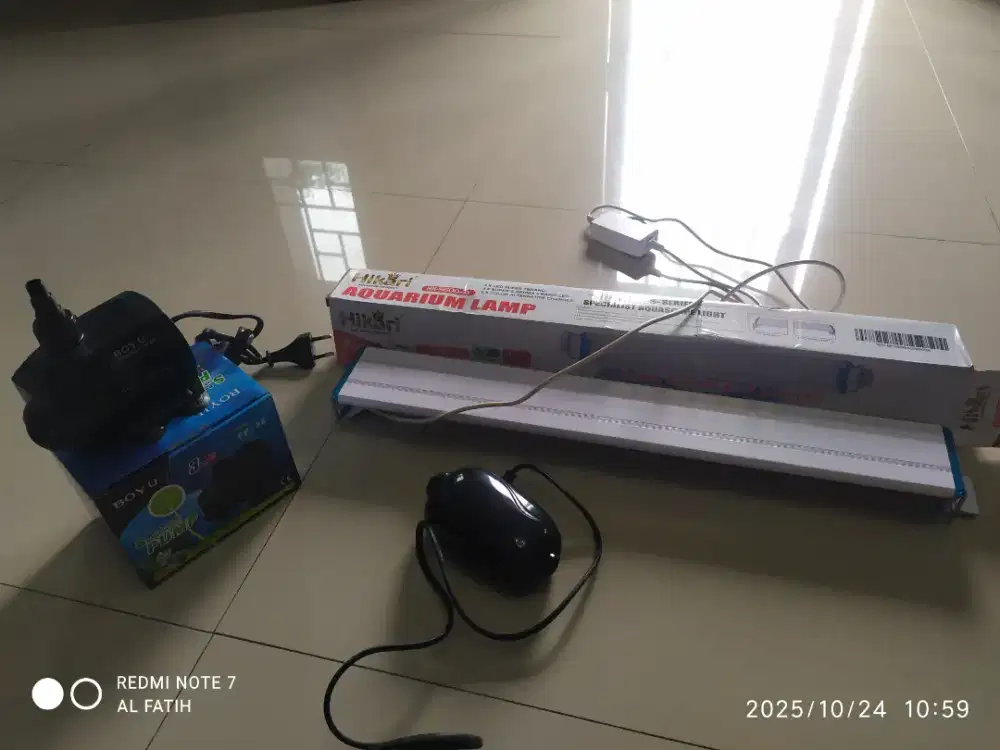 Pompa air boyu fp38+pompa udara boyu+lampu hikari