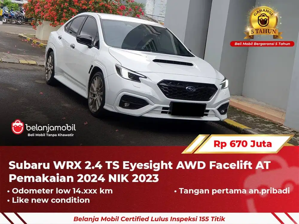 [ GARANSI 5TH ] Subaru WRX 2.4 TS Eyesight AWD AT Putih 2023/2024