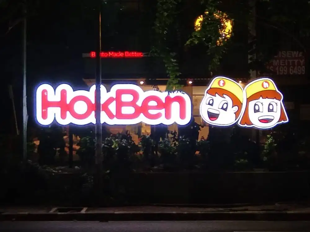 Neonbox, acrylic, billboard, Facade Building ACP, huruf timbul, emboss