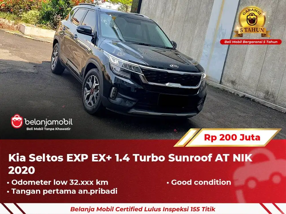 [ GARANSI 5TH ] Kia Seltos EXP EX+ 1.4 Turbo Sunroof AT 2020/2021