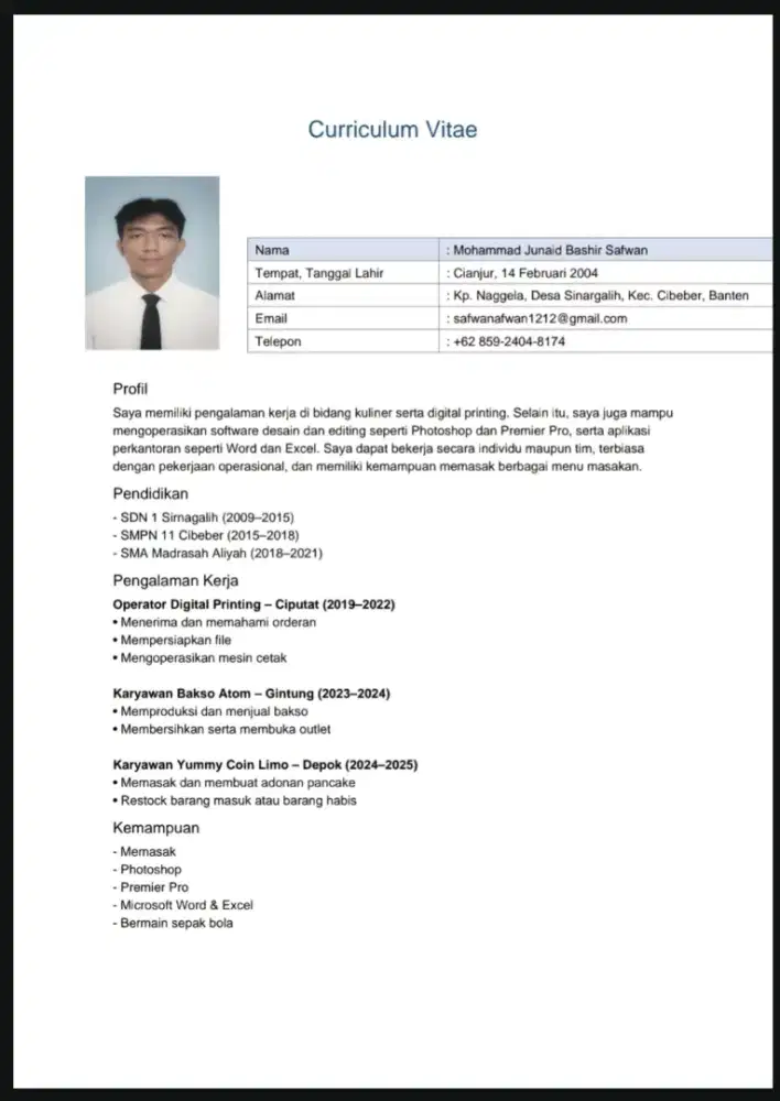 Cari pekerjaan Apa saja pengalaman di F&B 3 tahun