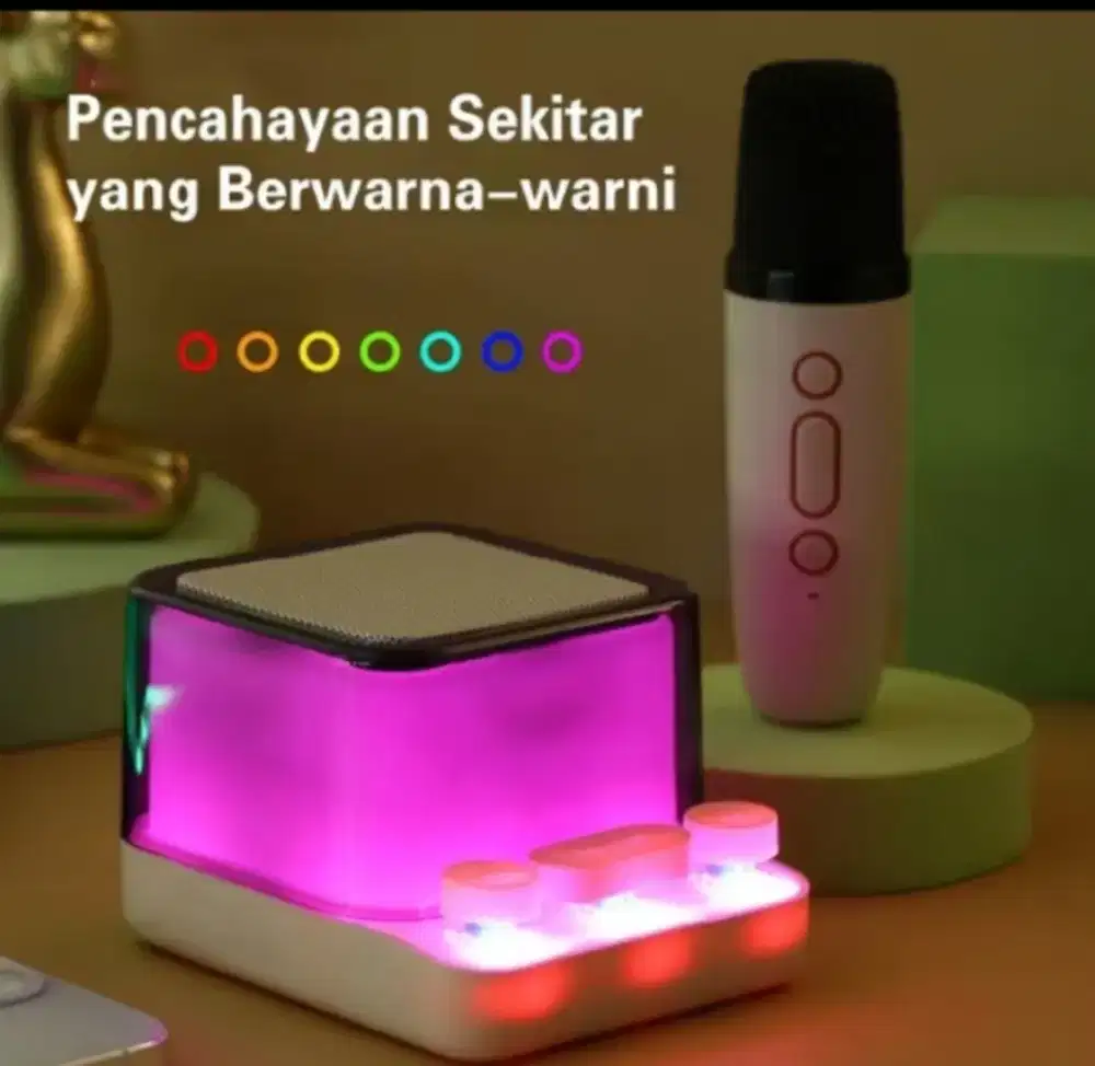 Speaker bluetooth rgb karaoke +2 mic