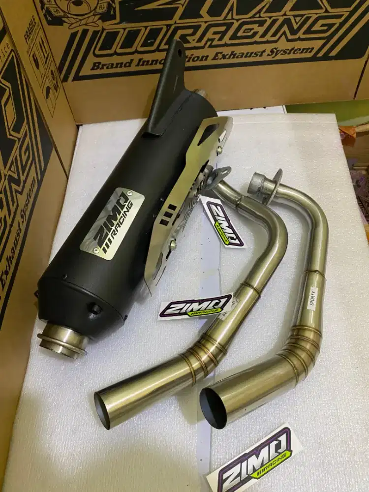 KNALPOT ZIMO RACING 5TL SERIES inlet 38mm out 45mm Tameng Stainlis