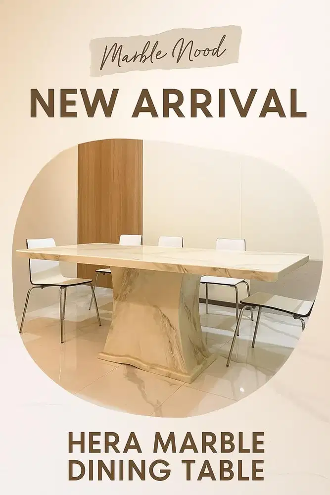 Meja makan marmer uk 160x90 Dining table marble