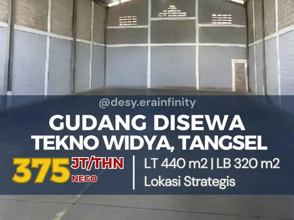 Disewakan Gudang di Tekno Widya, Tangerang Selatan