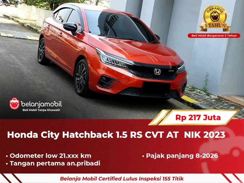 [ GARANSI 5TH ] Honda City Hatchback HB 1.5 RS CVT AT 2023/2024