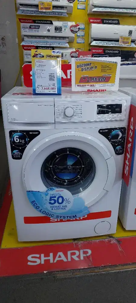 SHARP FRONT LOADING 6KG KREDIT TANPA DP SYARAT KTP