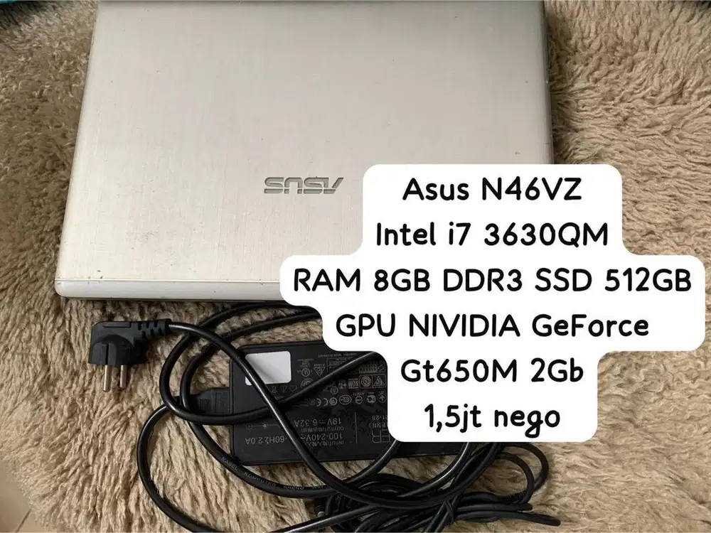 Laptop Bekas ASUS N46VZ  fungsional murah terawat pemakaian pribadi