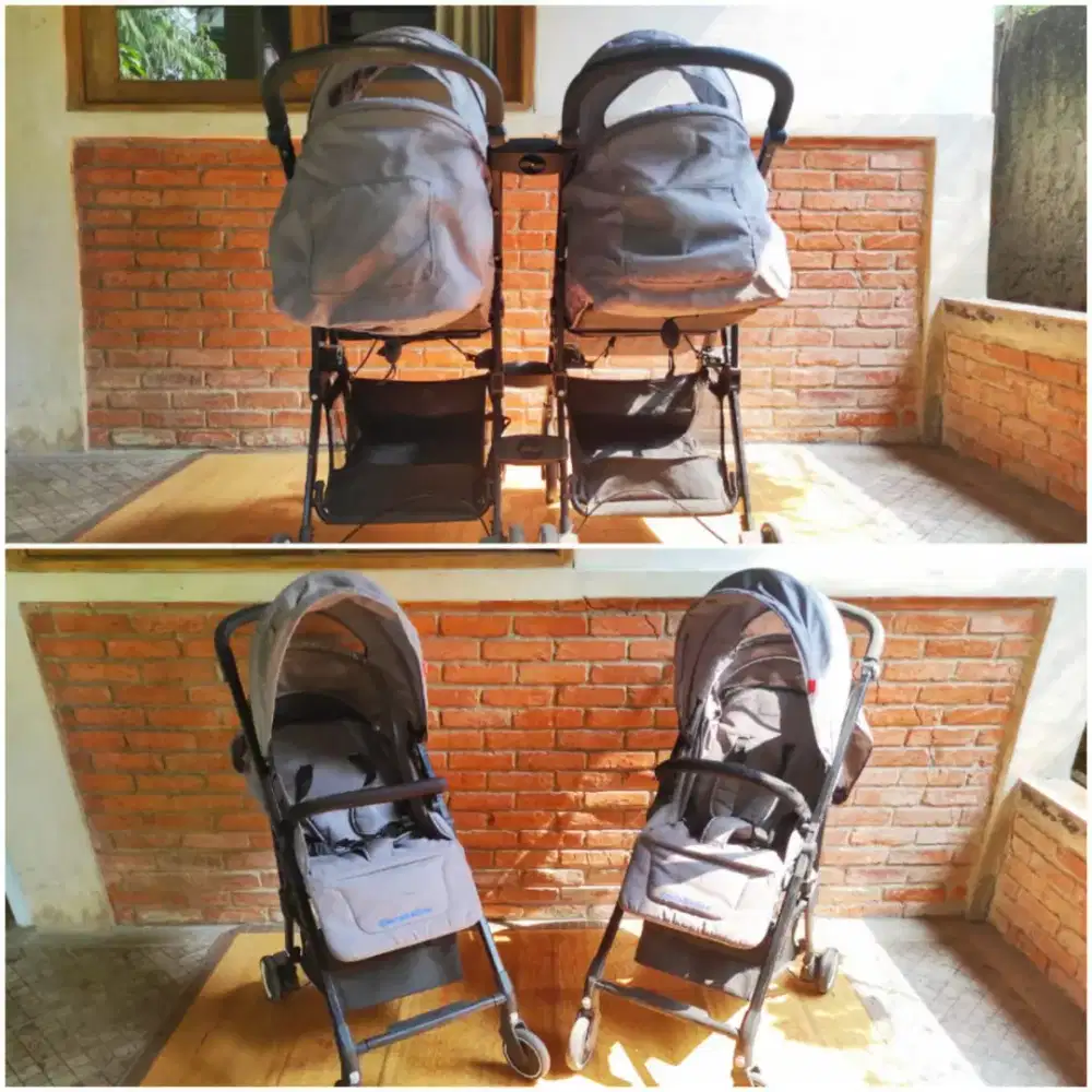 STROLLER KEMBAR CHRIS OLINS 80 % BAGUS (Preloved)