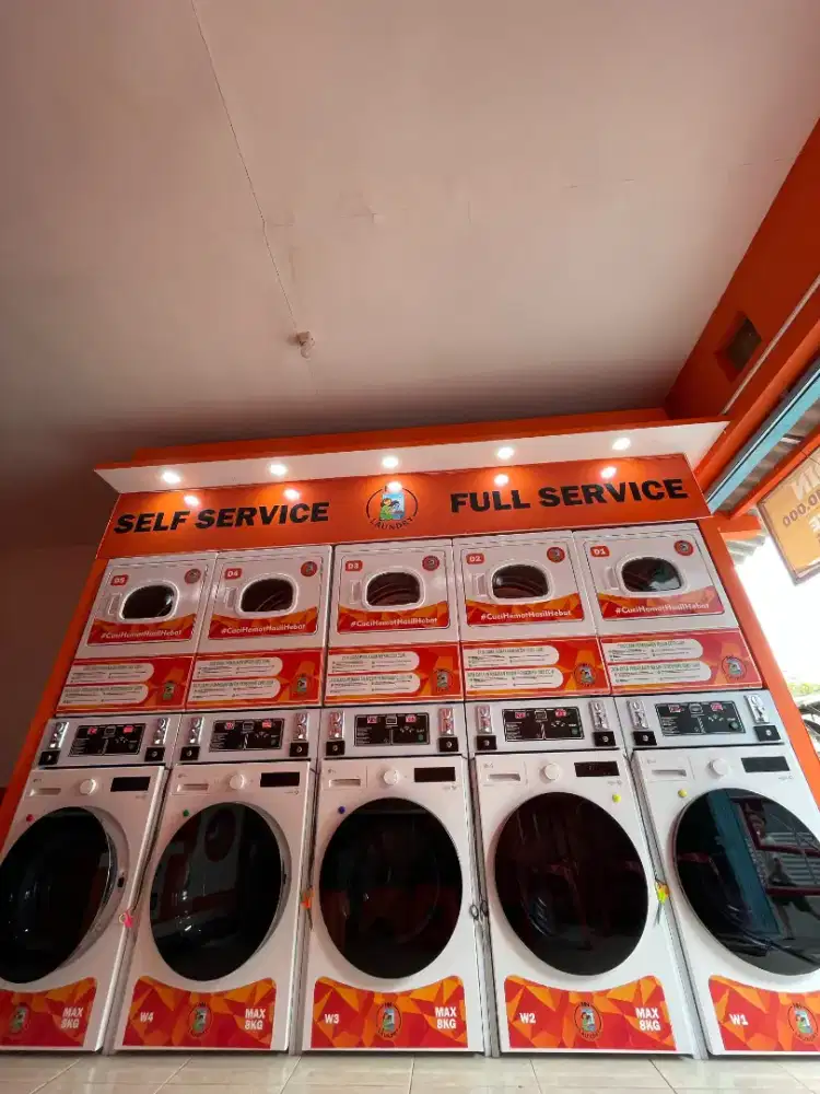 PAKET MESIN LAUNDRY KOIN SELF SERVICE MURAH LENGKAP