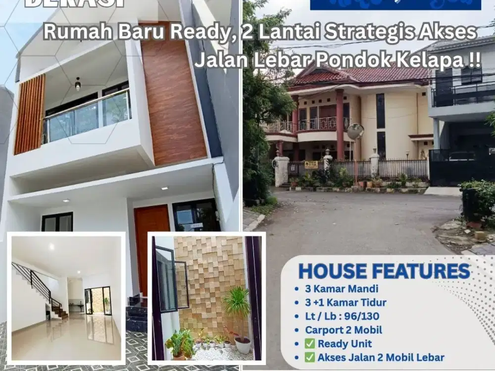 Dijual Rumah Baru Modern 3+1 Kamar di Pondok Kelapa 360