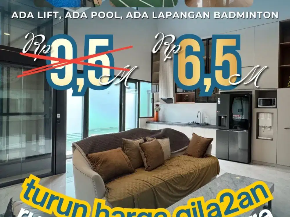 TURUN HARGA 3 MILYAR RUMAH CANTIK SEMI FURNISHED DAN ADA KOLAM RENANG