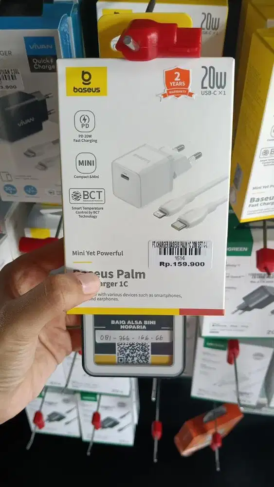 CHARGER BASEUS PALM 1C 20W SET C-L