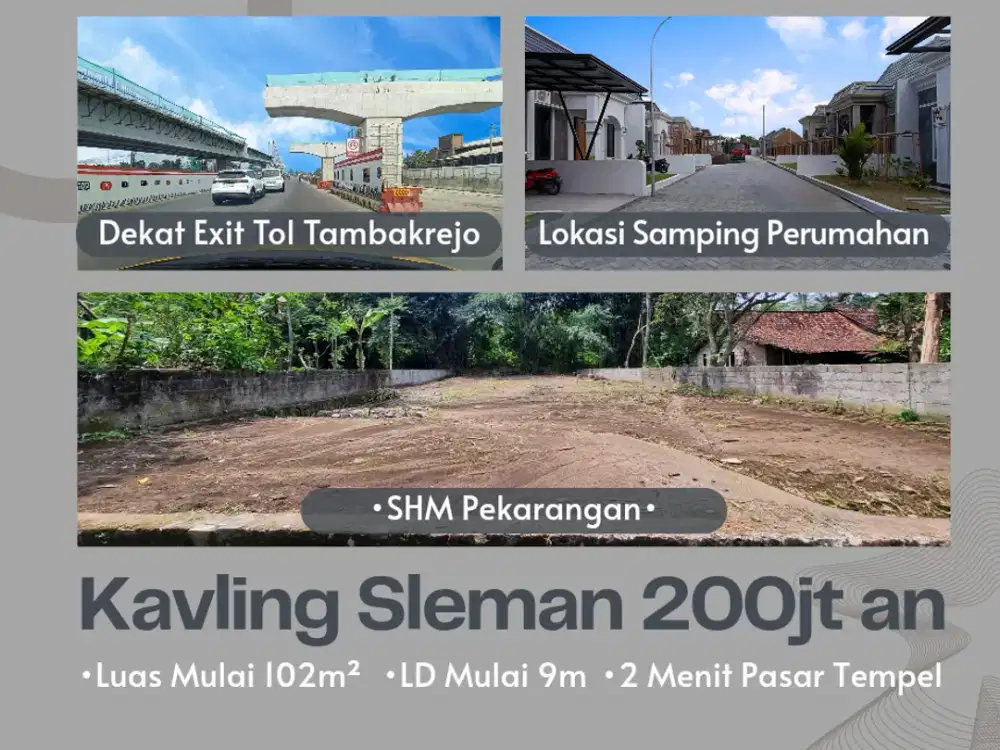 Tanah Sleman Tempel Dekat Exit Toll