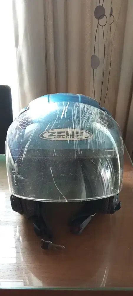 Zeus 610 biru doff size L, half face ( NEGO )