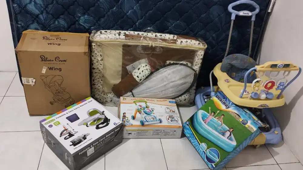 Stroller, kasur bayi, baby walker, kursi makan, & kolam renang..