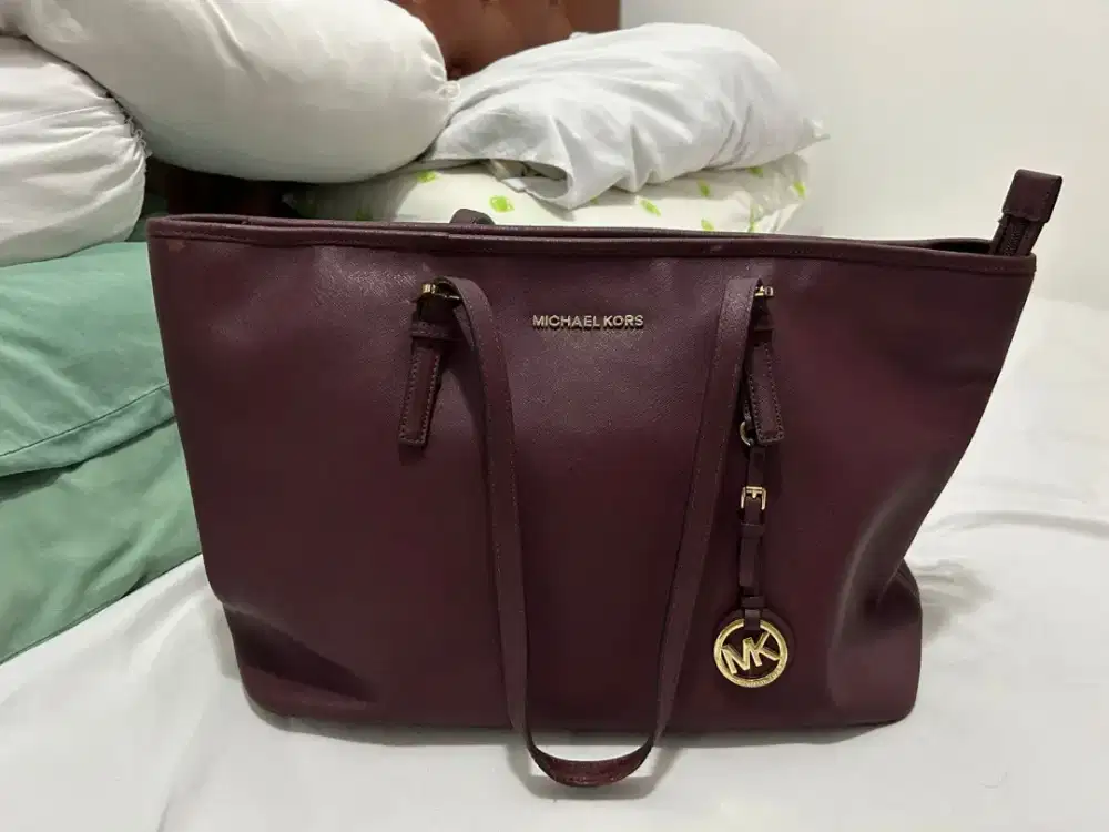Michael Kors Tote Bag Maroon - Big Size