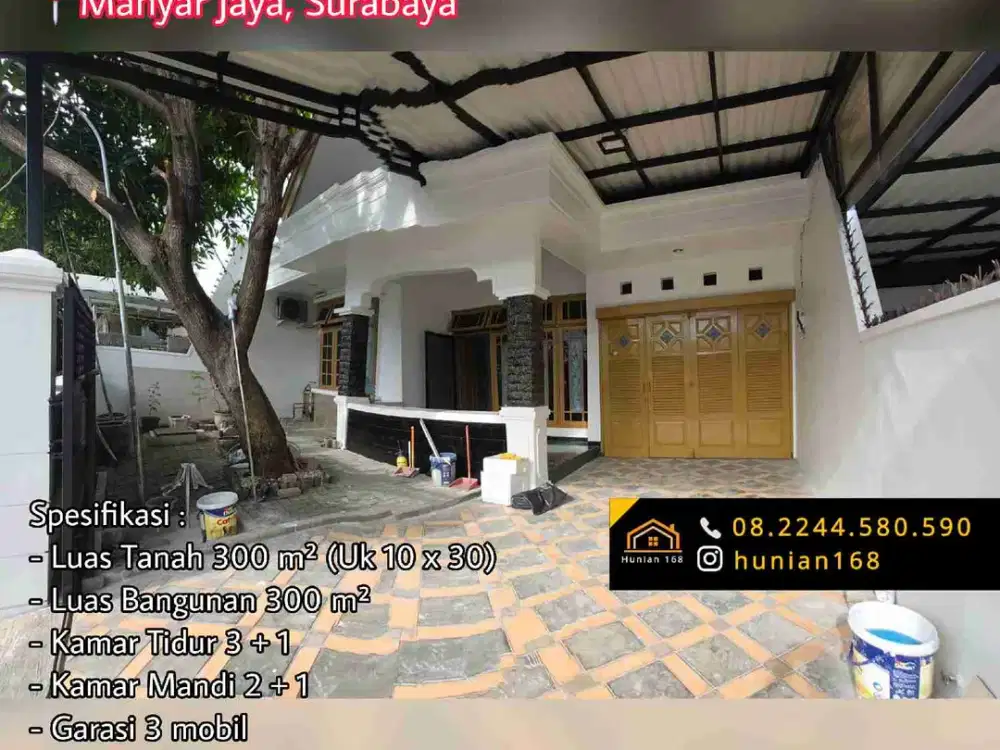 Sewa Rumah Fully Furnished Raya Manyar Jaya Indah Tompotika Surabaya Timur