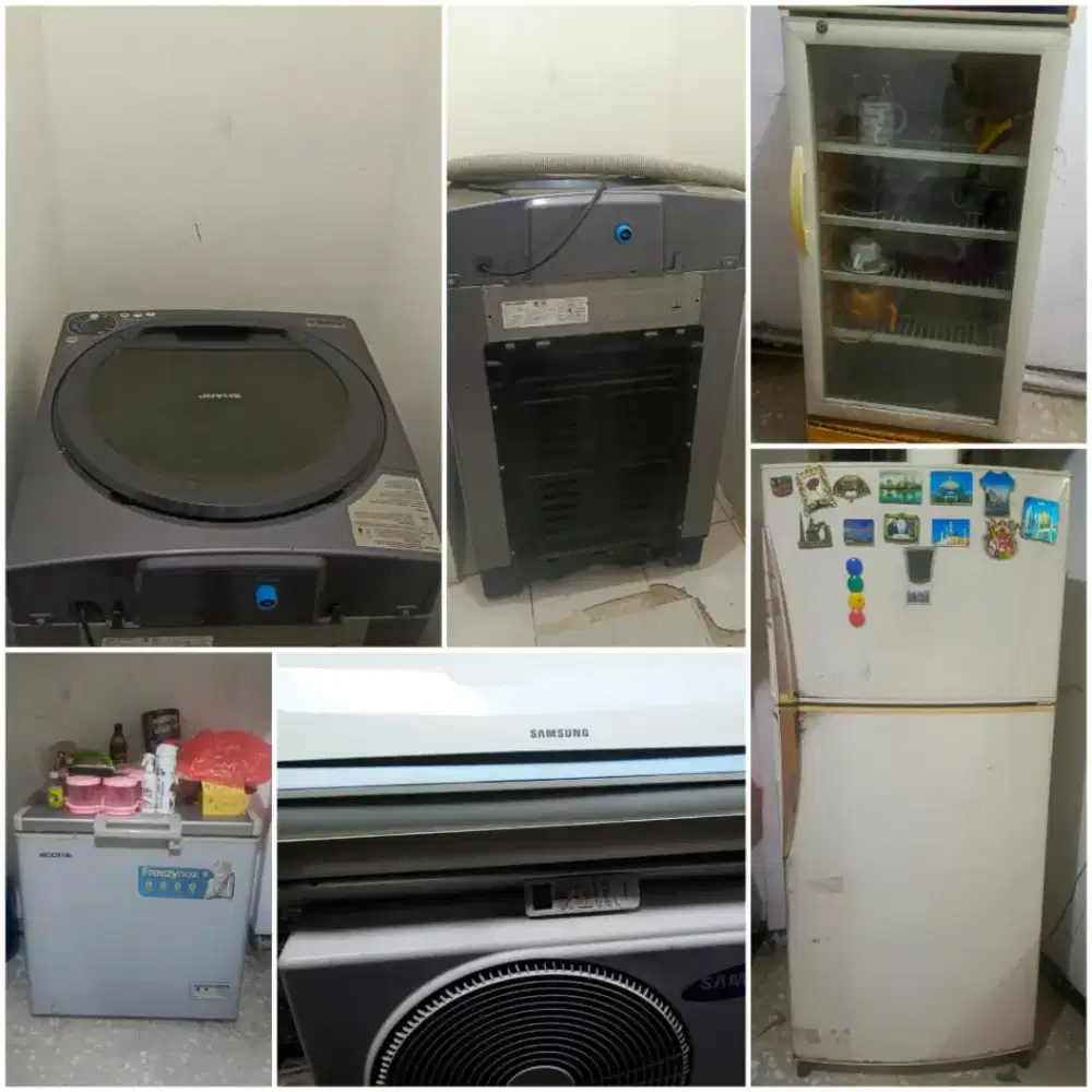 Dijual BORONGAN Mesin Cuci, Kulkas, Freezer, AC, dan pendingin minuman