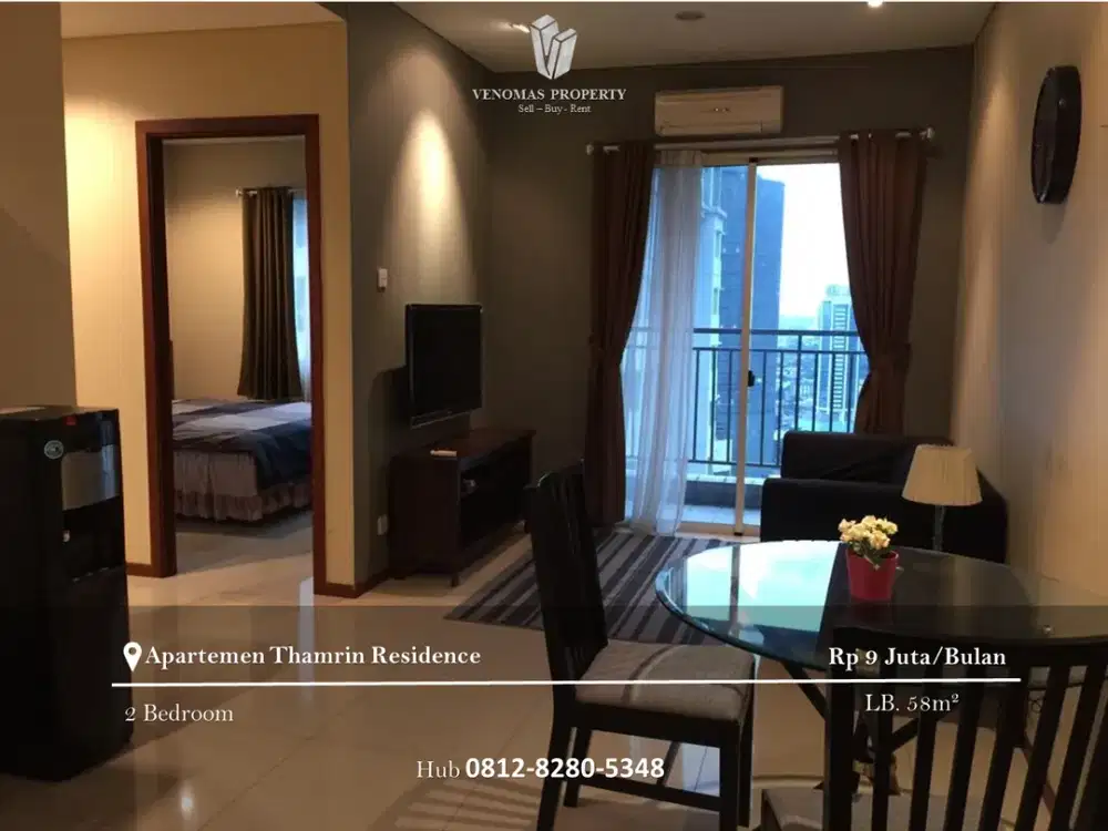 Disewakan Apartement Thamrin Residence 2BR Full Furnished