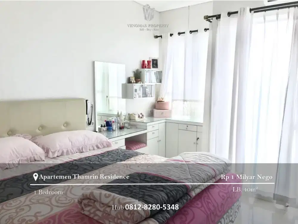 Dijual Apartement Thamrin Residence 1BR Tower E Full Furnished