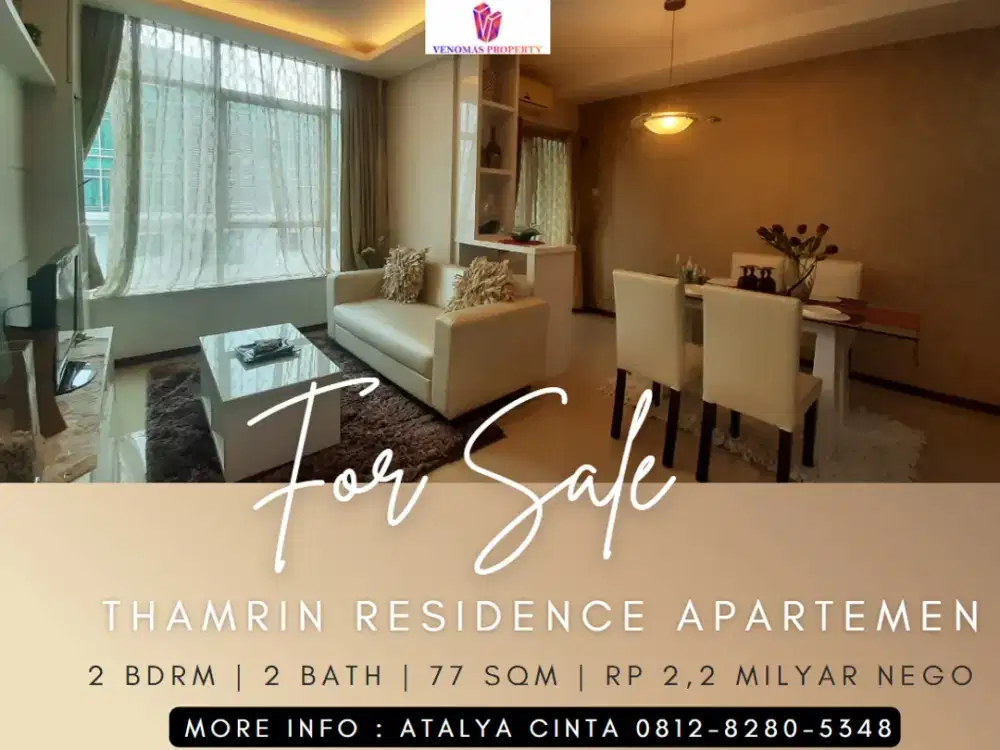 Dijual Apartement Thamrin Residence Unit Premiere 2BR Full Furnished