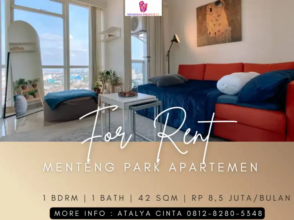 Disewakan Apartement Menteng Park Furnished Middle Floor 1BR