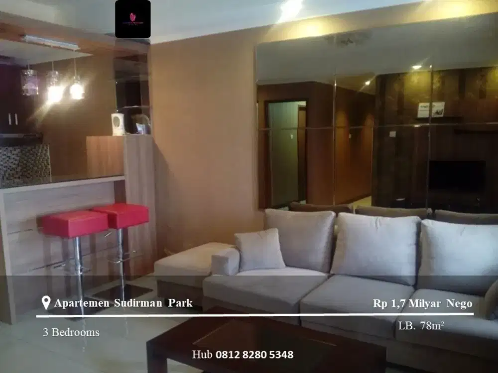 Dijual Apartemen Sudirman Park Middle Floor 3BR Full Furnished