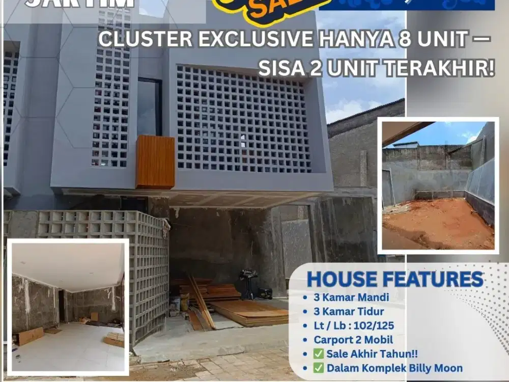 CLUSTER EXCLUSIVE PONDOK KELAPA BILLY MOON HANYA 8 UNIT —  SISA 2 UNIT TERAKHIR! S547